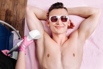 Man getting hair removal in Tucson, AZ at Beauty & Health by Liz